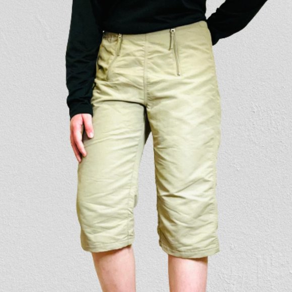 Ladies Nike Double-Zip Khaki Capri Pants - Picture 1 of 4